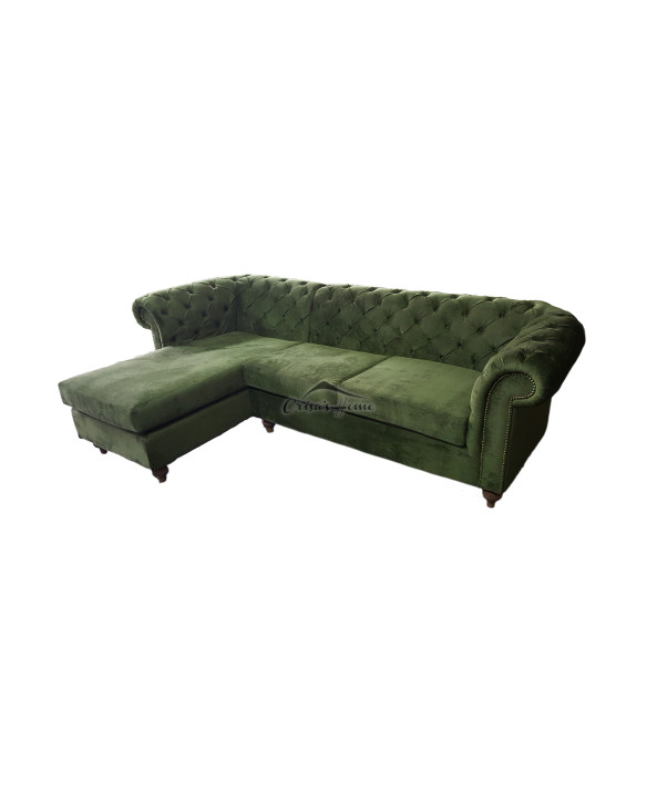 Canapea fixa cu sezlong Chesterfield